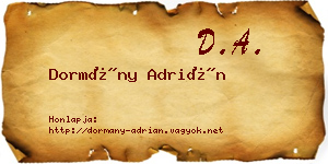 Dormány Adrián névjegykártya